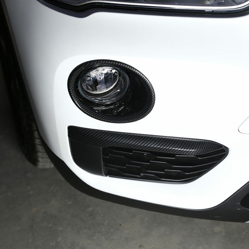 2pcs Carbon Fiber Front Fog Light Lamp Cover Trim for BMW X1 F48 2016-2019