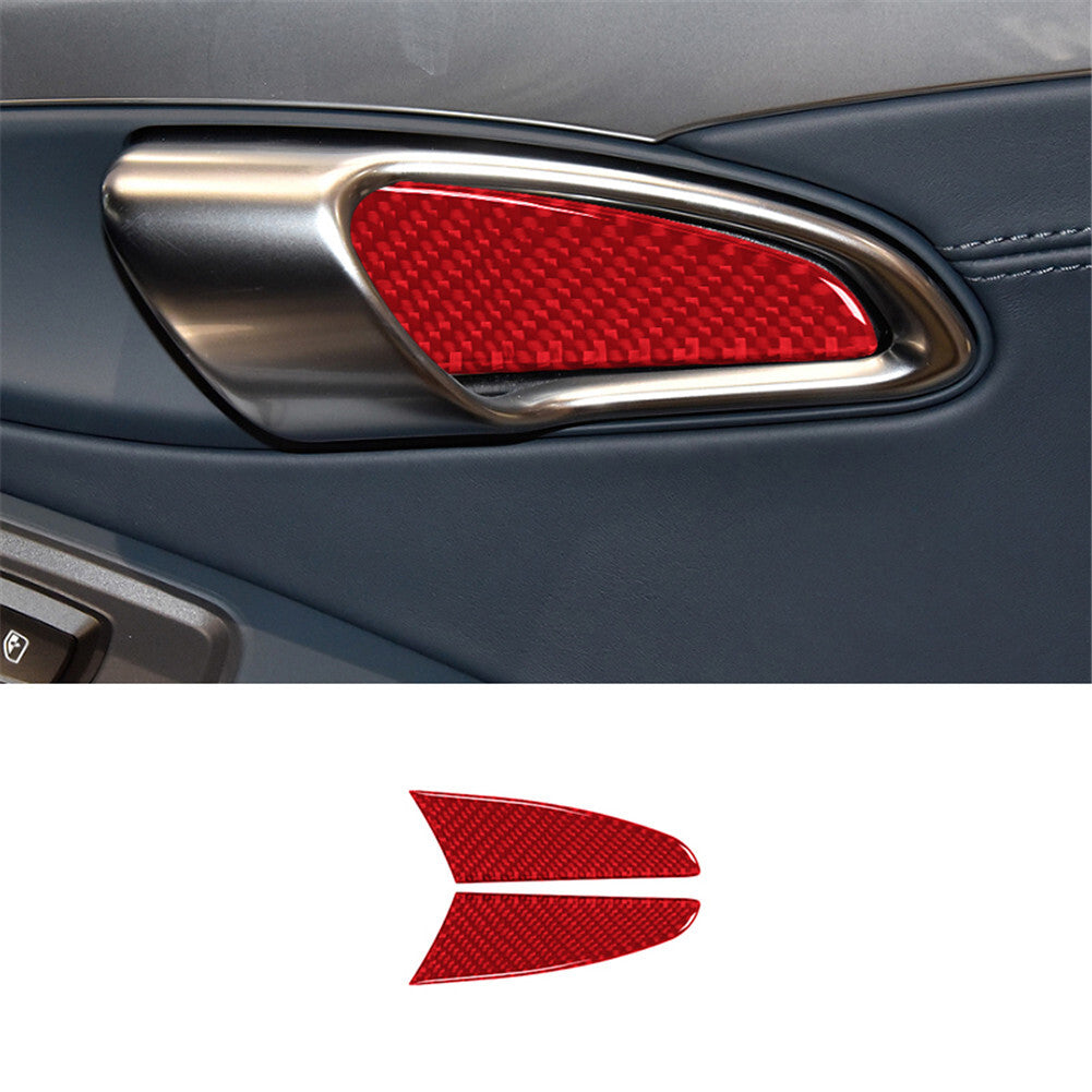 4X Carbon Fiber Door Control Panel Cover Trim For Hilux 2015-2021 Type A v