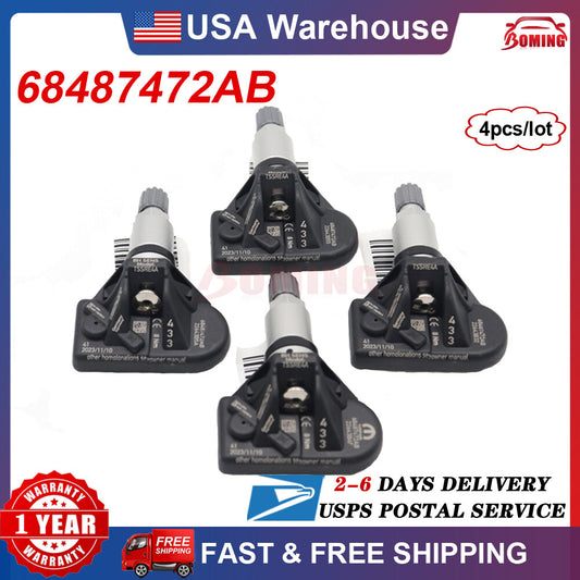 68487472AB 4x new TPMS Tire Pressure Sensors for Dodge for Challenger R/T Scat Pack