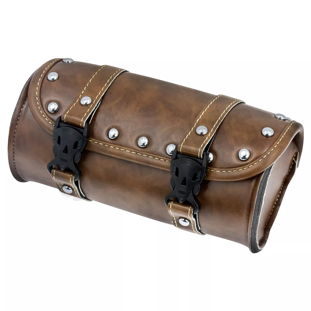 Motorcycle Front Rear Handlebar Sissy Bar Saddlebag Fork Roll Barrel Tool Bag Q