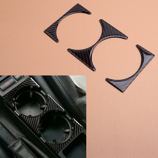 Carbon Fiber Water Cup Holder Panel Trim Fit for BMW 3 Series E46 1998-2005