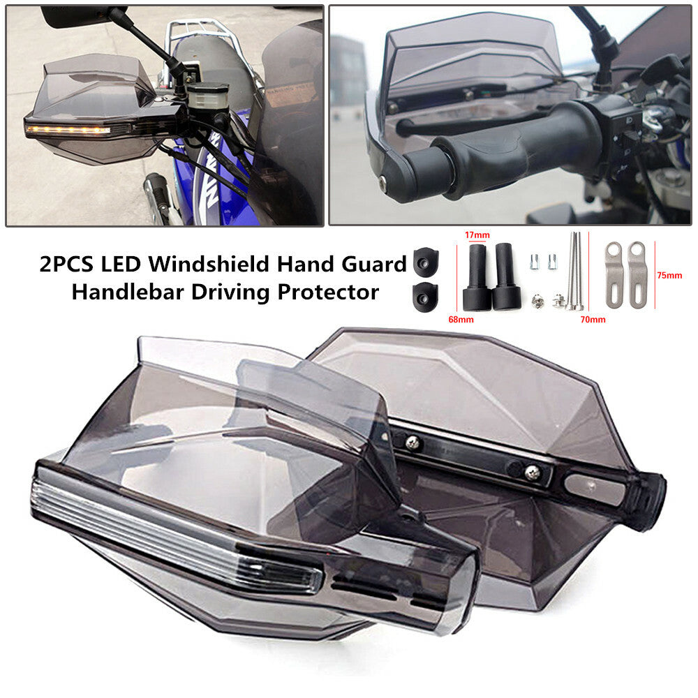 2-Piece Motorcycle LED Windshield Guardrail Signal Lights Amber Handlebars 7/8 Inch n