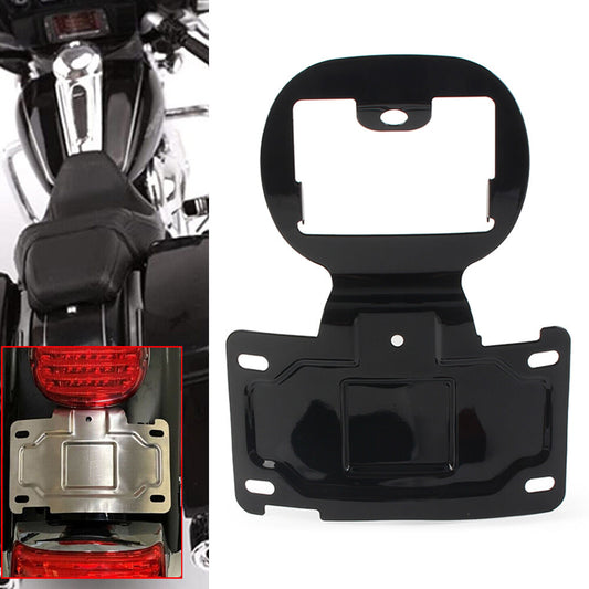 License Plate Relocation Holder Bracket Kit for Harley Touring Black Motorcycle Q