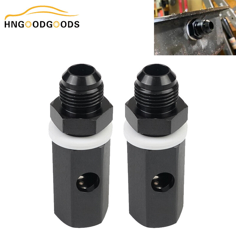 2x 10AN male fuel cell tank tumbler vent valve aluminum black adapter