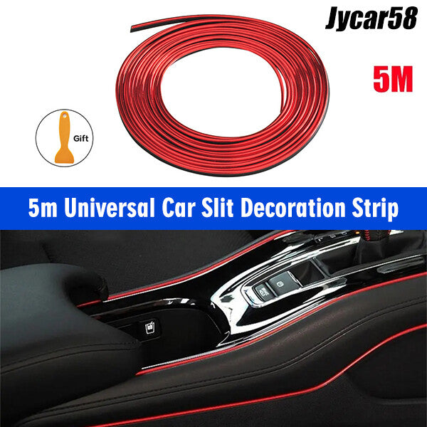 16ft Car Interior Door Gap Edge Line Molding Trim Strip Decorate Red Accessories