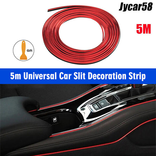 16ft Car Interior Door Gap Edge Line Molding Trim Strip Decorate Red Accessories