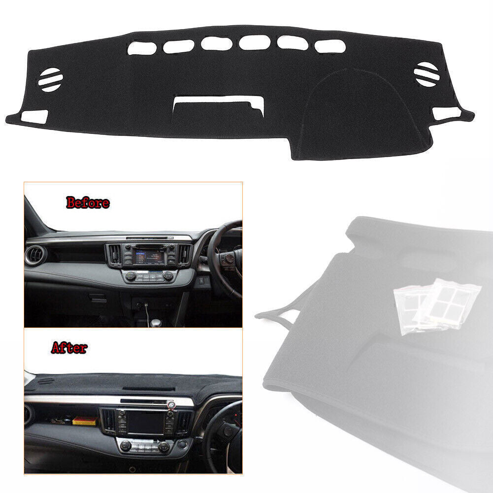 Dash Cover Mat Dashboard Pad Interior Dashmat for Toyota RAV 4 2013-2018 Black Q