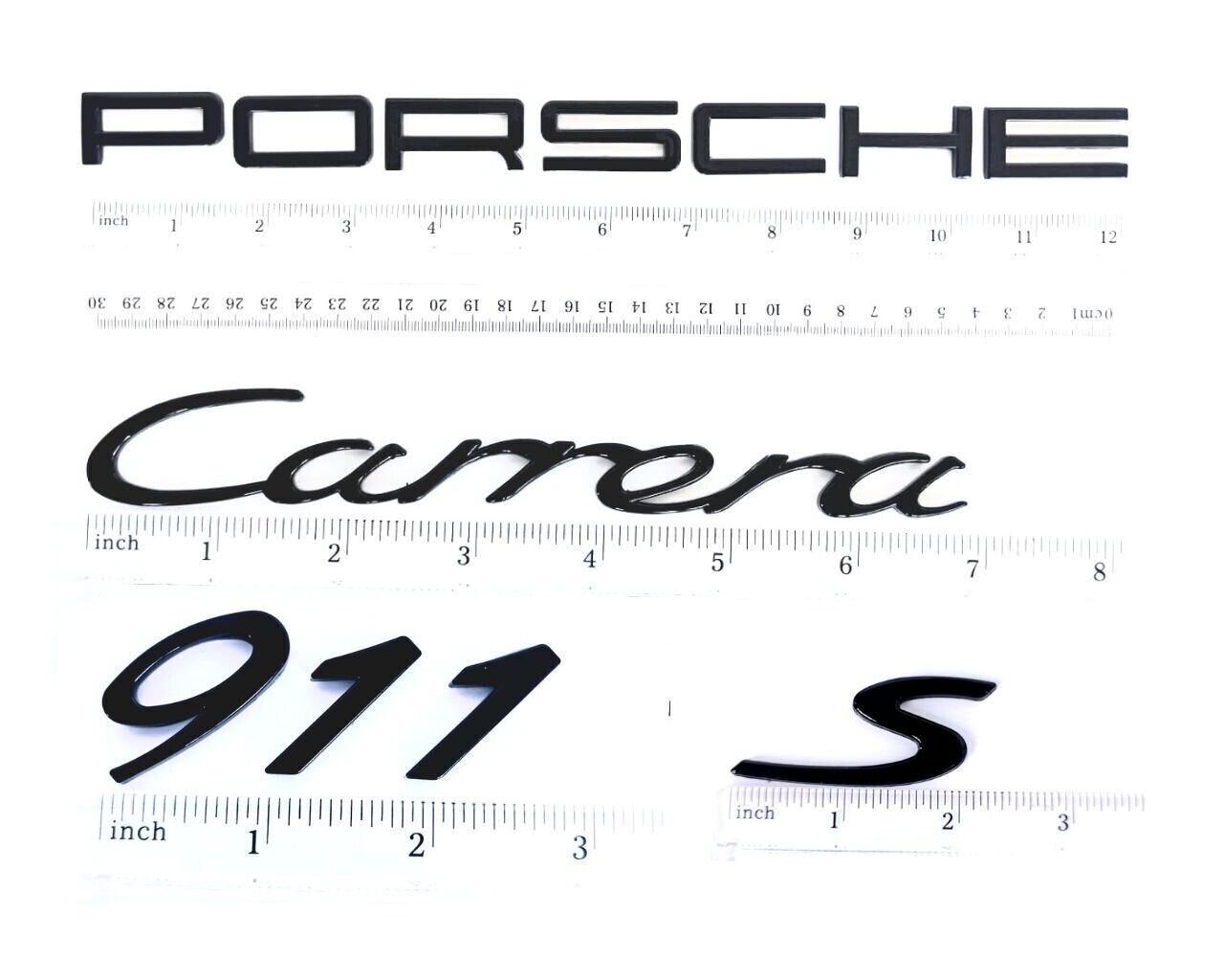 for Porsche 911 Carrera S 991 Emblem Set Gloss Black