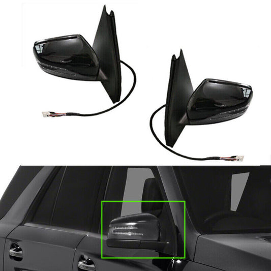 for Mercedes Benz W166 ML166 ML300 2012-15 Pair Black Rear View Mirror Assembly