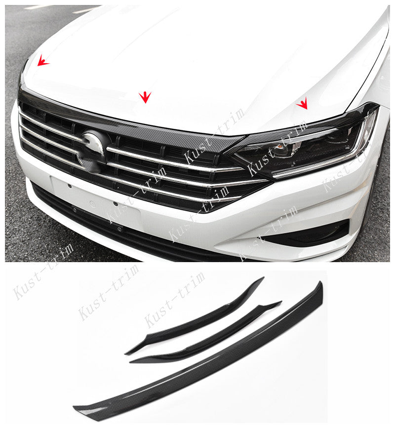 for VW for Jetta Mk7 2021 Front Hood Bonnet Molding Cover trim ABS carbon fiber n