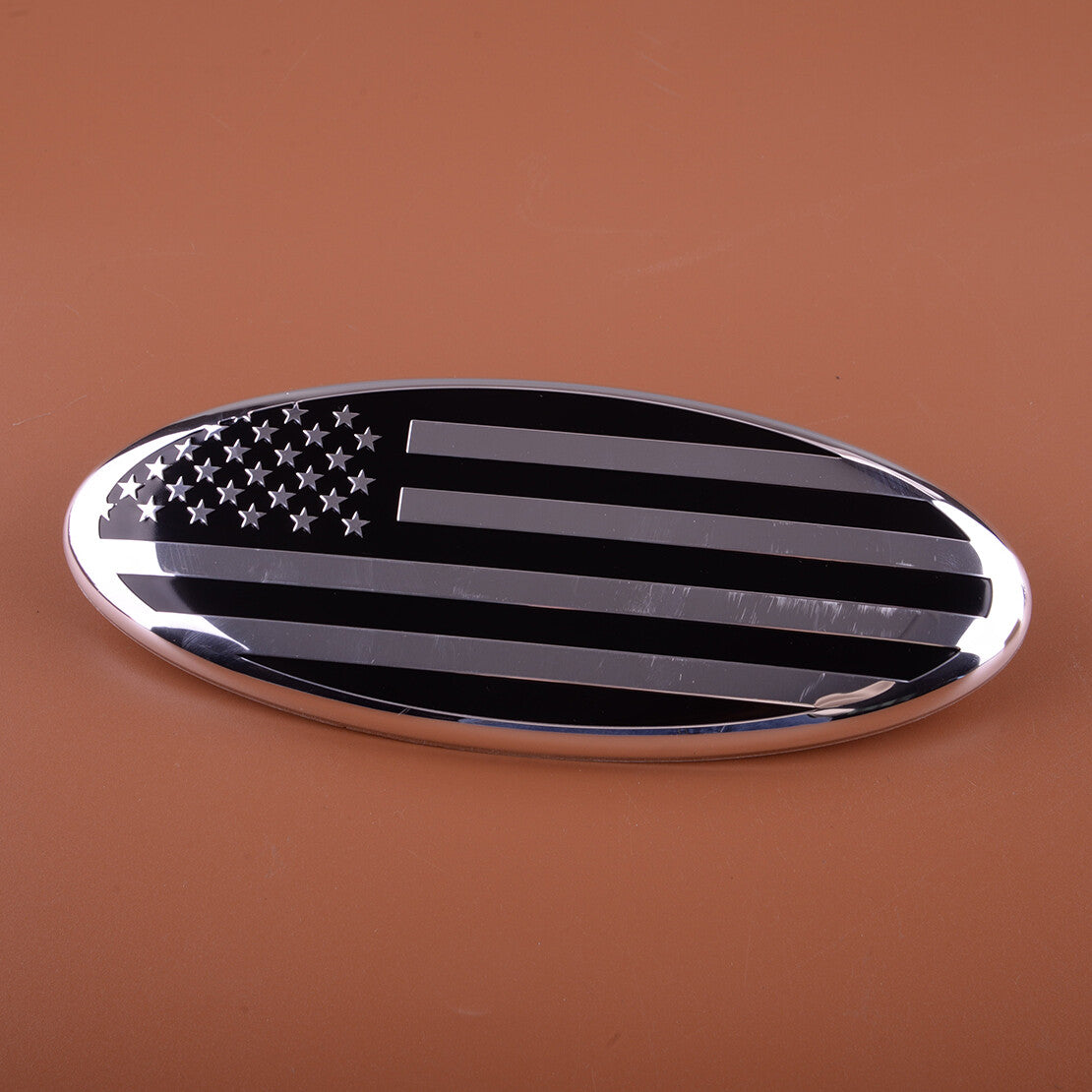 Fit  for ford  F150 Explorer 1x Front Oval Logo Emblem US Flag Cover Frame Trim Q