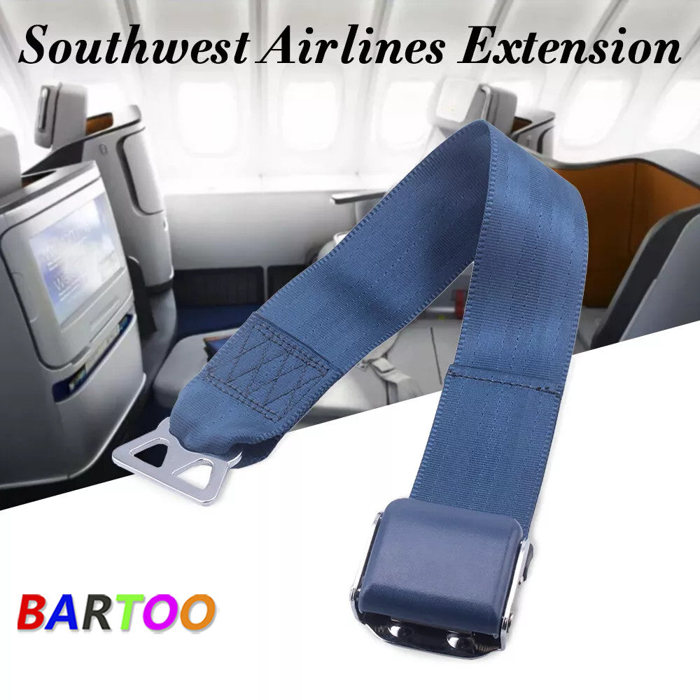 Airplane Belt Extension for Southwest Airplanes Type B FAA Compliant Blue Q
