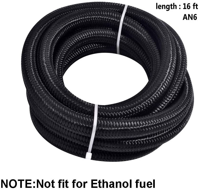 AN6 6AN Accessories Stainless Steel Nylon Braided Oil Fuel Line Rotary Hose End 20 Feet