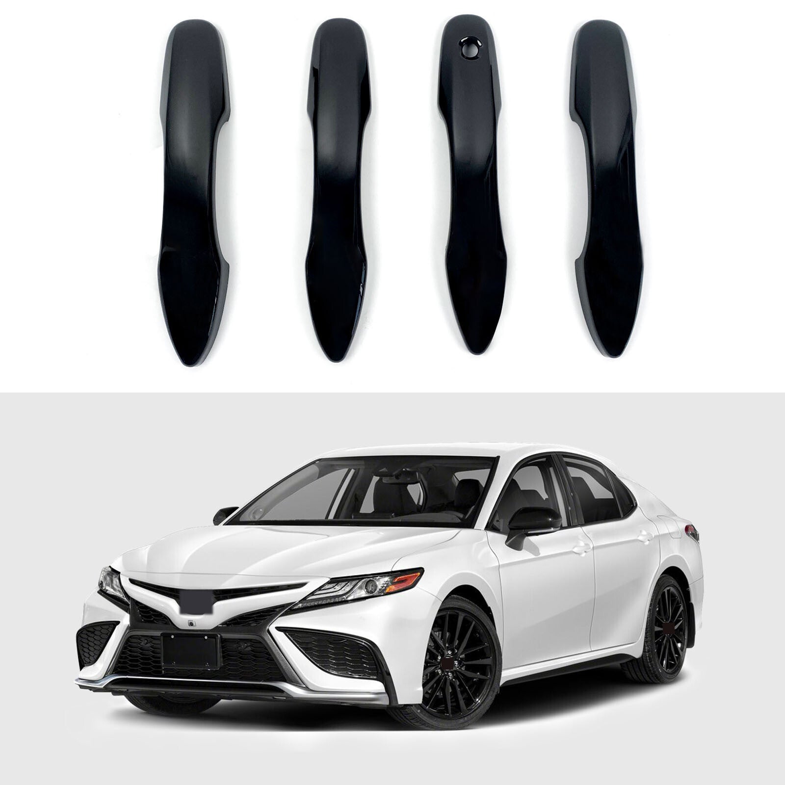 For 2019-2023 for Toyota for Corolla Sedan Glossy Black Side Door Handle Cover Trim 4PC