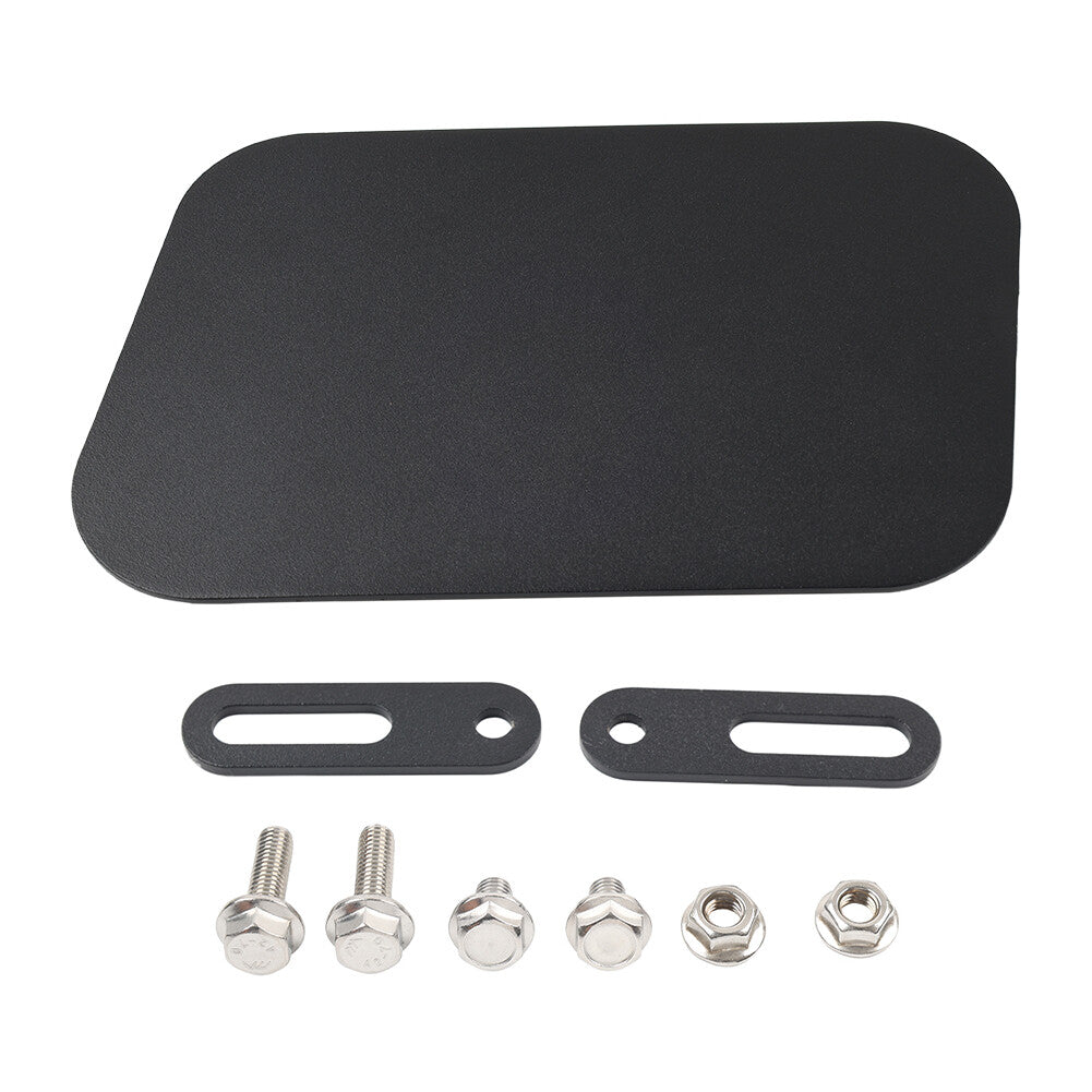 Motorcycle Universal Left Side Number Plate Panel Cover CNC Black