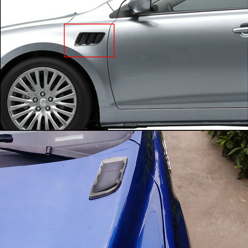 2-Piece Car Gil Simulated Airflow Grille Side Door 3D Sticker Plastic n