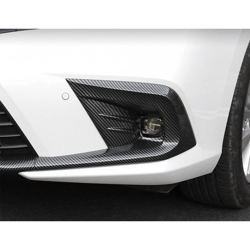 3x for Honda for Civic 2022-23 Carbon Fiber ABS Front BumperFog Lamp Cover Trim Set