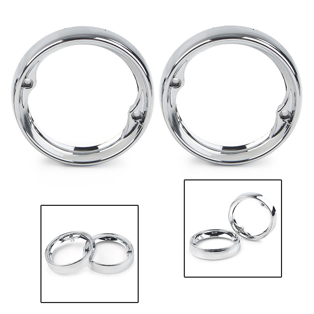 2PCS Turn Signal Bezels for Harley Electra Glides Road King 1986-2016 Chrome cl