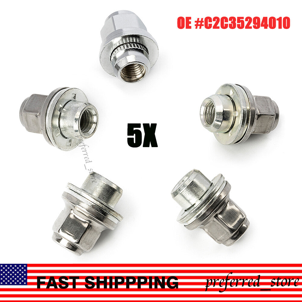 5-piece set of chrome-plated lug nuts for Jaguar S, X, XJ, XJR, XF models C2C35294010- v