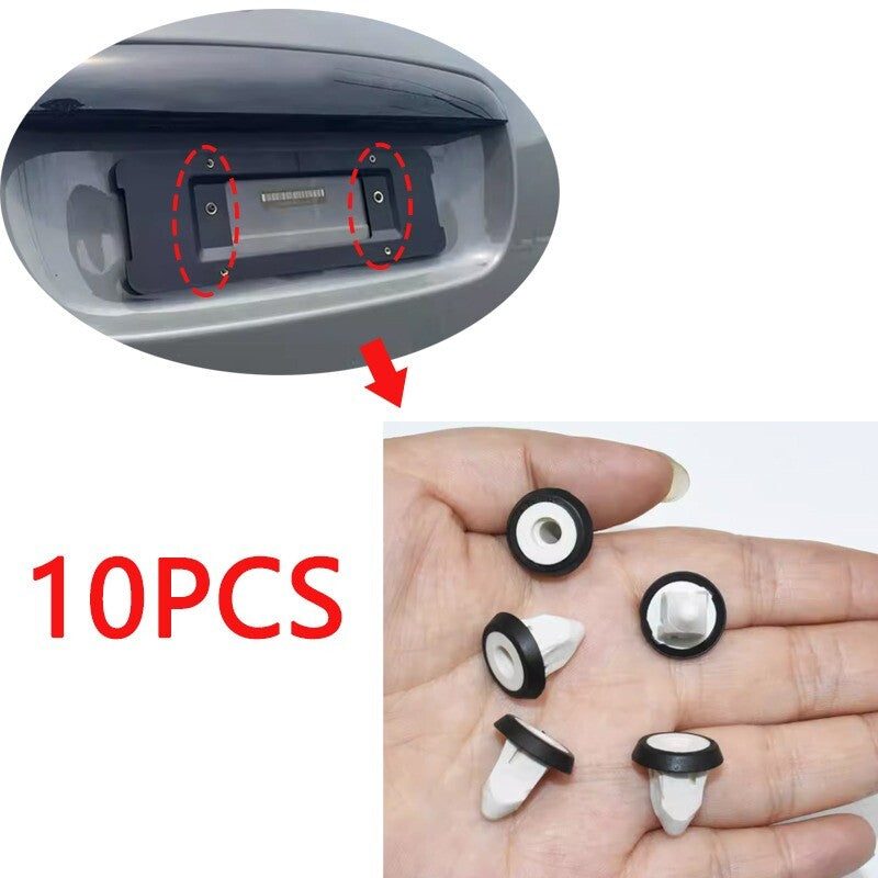 10-piece set of rear license plate screw clips suitable for BMW 1/3/5/6/7 series vehicles from 2002-2019.