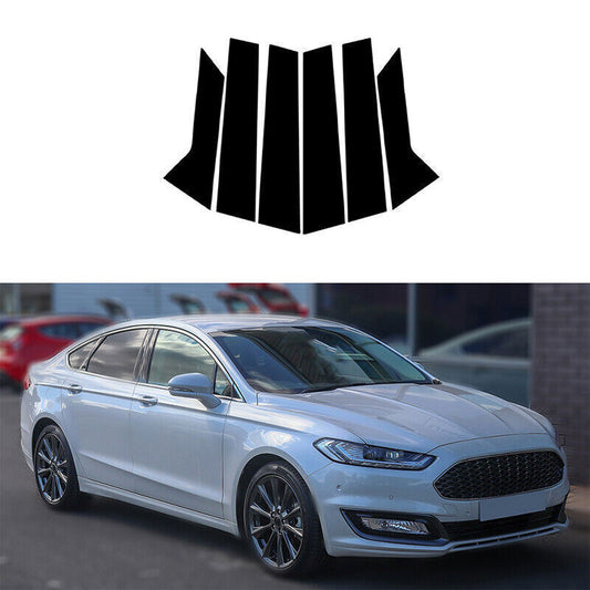 Piano Black Pillar Posts Door Window Molding Strip Trims for Ford Fusion 14-2022