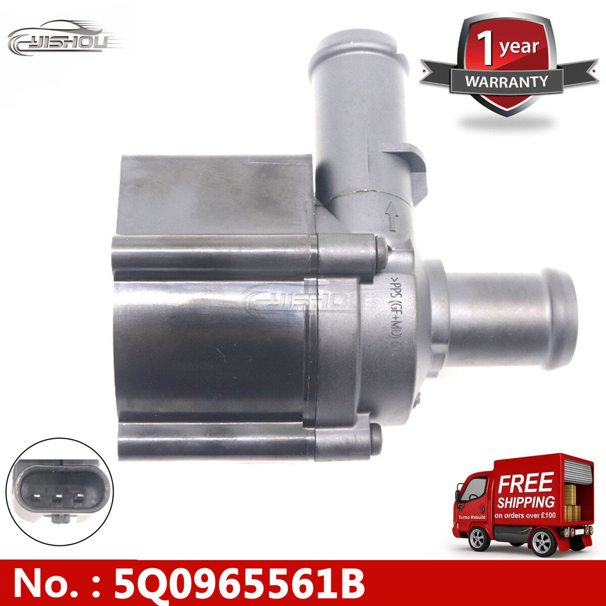 Engine auxiliary water pump 5Q0965561B is suitable for Audi A3 Quattro 2.0L and 1.8L engines. (5B0965567-)