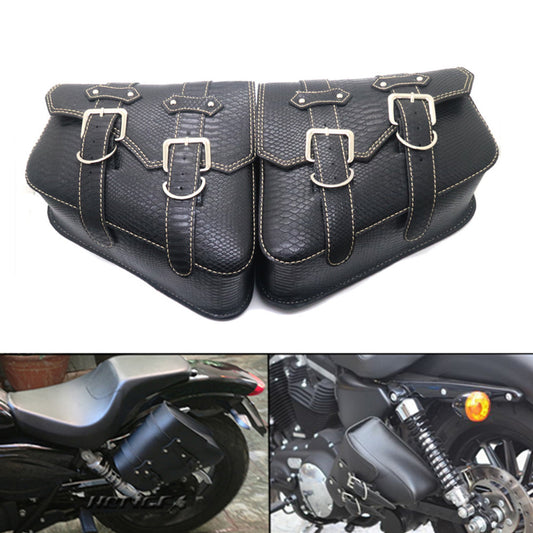 New Saddlebags PU Crocodile Leather Pouch Bag for Harley Sportster XL 883 1200 Q