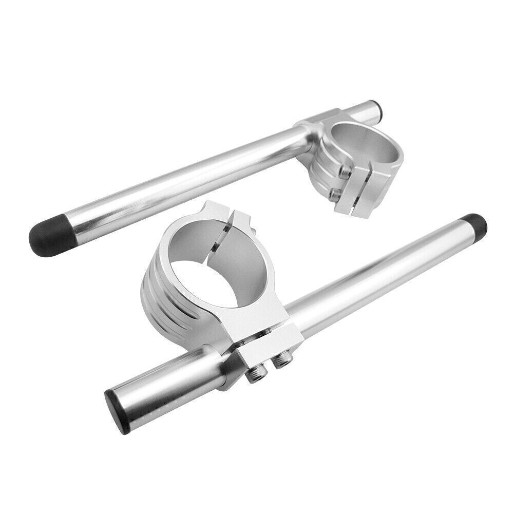 2pcs for Ducati 848/ 1098/ 1198 53mm Fork Clip-ons Handle Grip Handlebar Silver