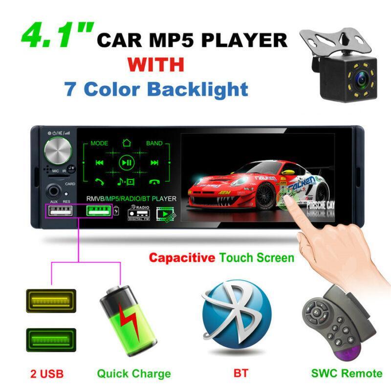 4.1-inch car RMVB/MP5/radio/Bluetooth player AM/FM subwoofer + 8LED rear camera n