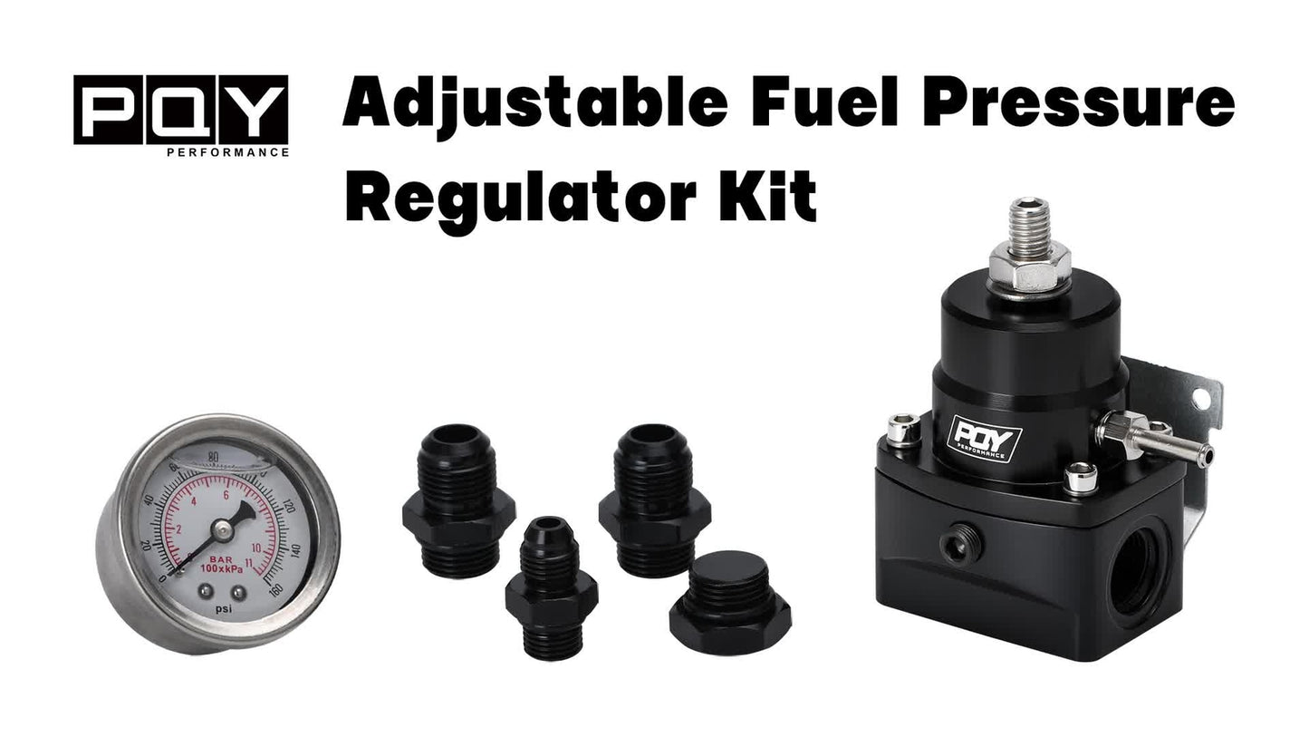 High Pressure An8/8/6 Fuel Inject Pressure Regulator With Gauge And Boost Black