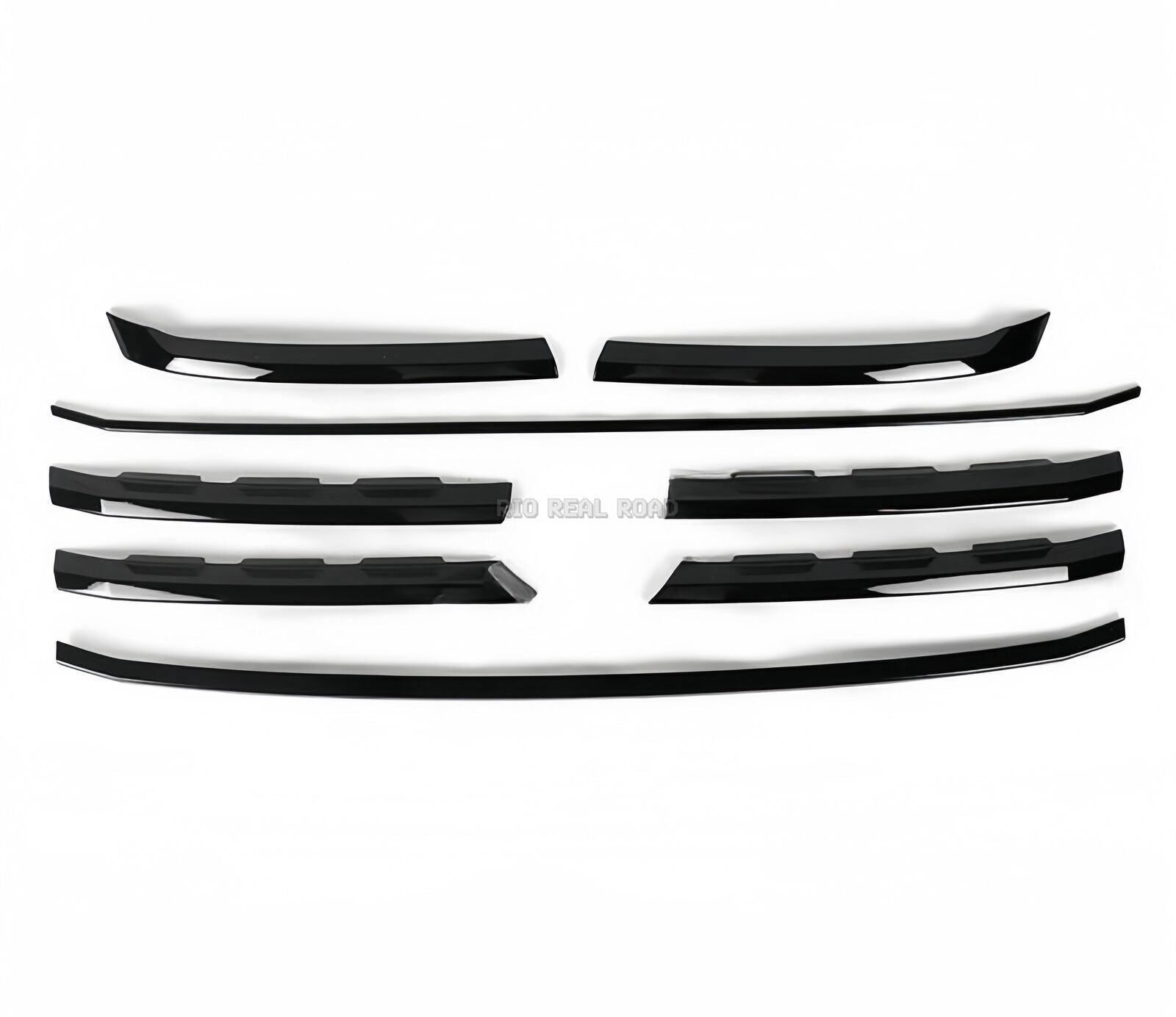 8P for Volkswagen Atlas 18-19 Glossy Black Front Bumper Mesh Grill Grille Strip