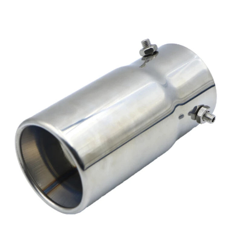 Car 1Pcs Chrome Round Black 70mm Exhaust Muffler Tail Tip Round Stainless Steel