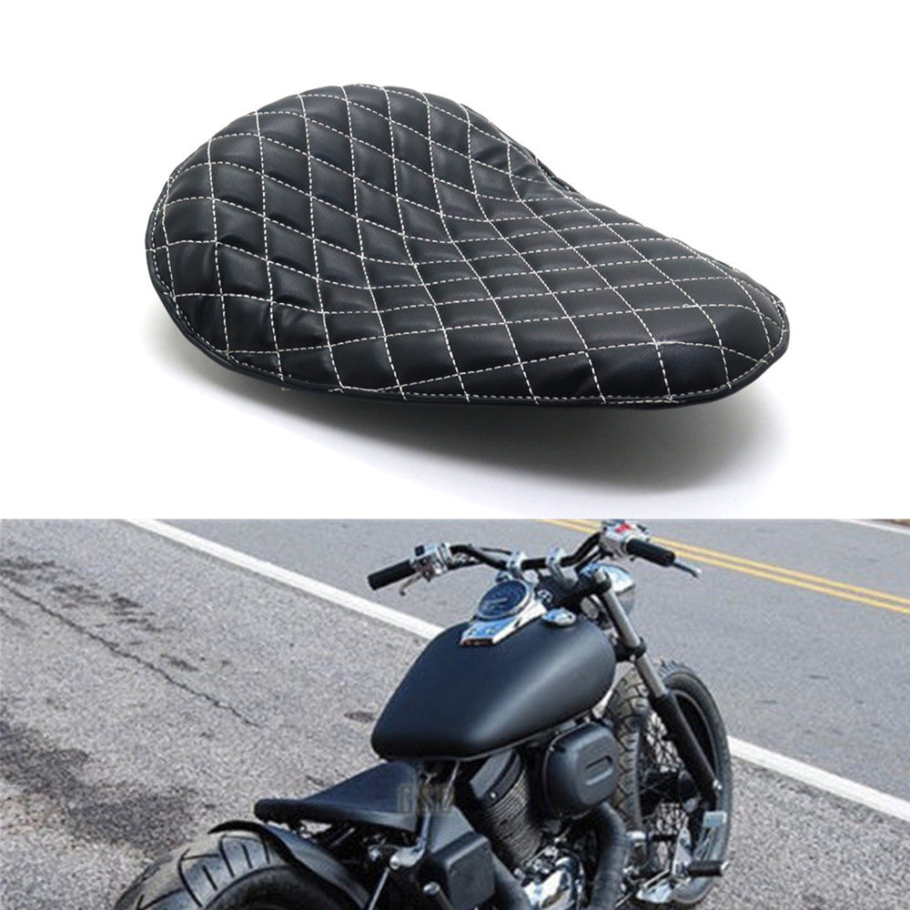 New Black Synthetic Leather Diamond SOLO Driver for Seat for Harley Chopper Bobber Q
