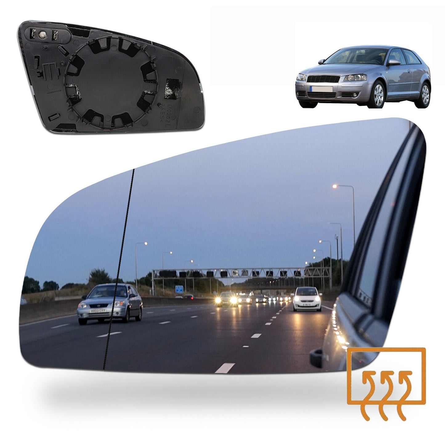 for Audi A3 2004-2008 for A4 for A6 Left Passenger Side Heated Mirror Glass Wide Angle Q