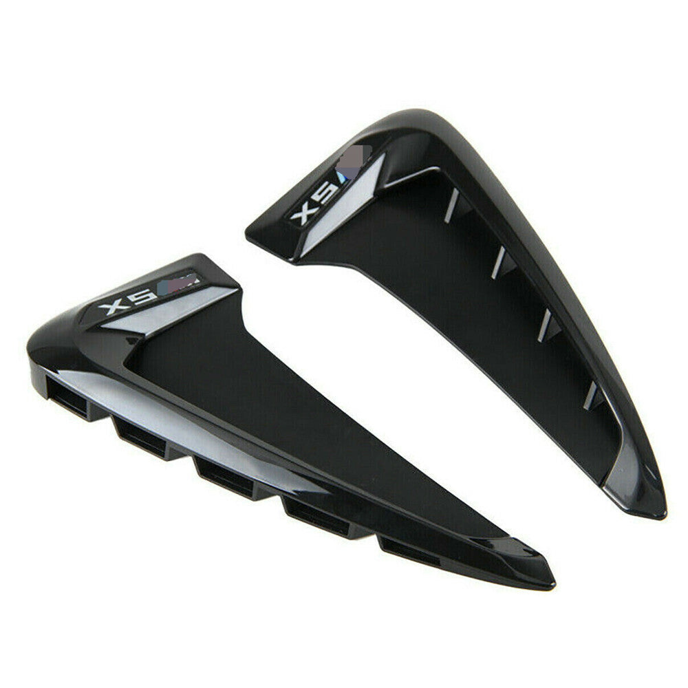 Black ABS Side Body Marker Fender Air Flow Wing Vent Trim for BMW F15 X5 2014-18