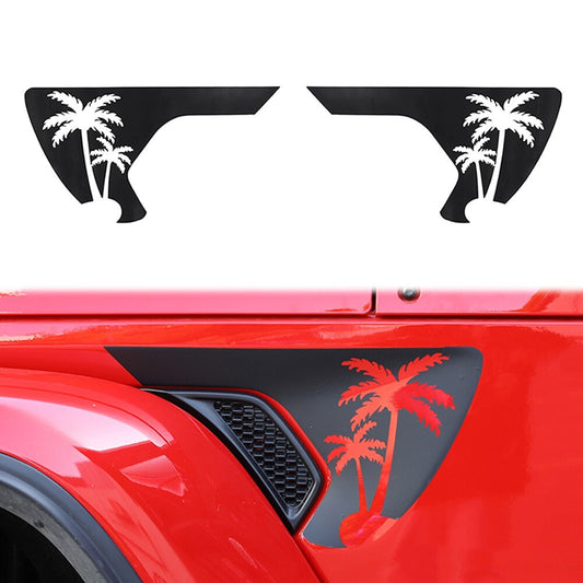 Car Sticker Leaf Fender Cover for Jeep for Wrangler JL JT 2018-2023 PVC Black