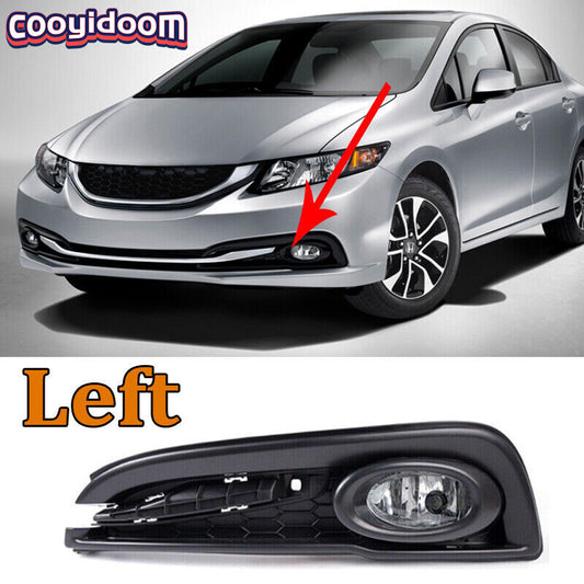 For 2013-2015 for Honda for Civic Sedan Left Front Fog Lamp frame fog Lamp Semi-assembly
