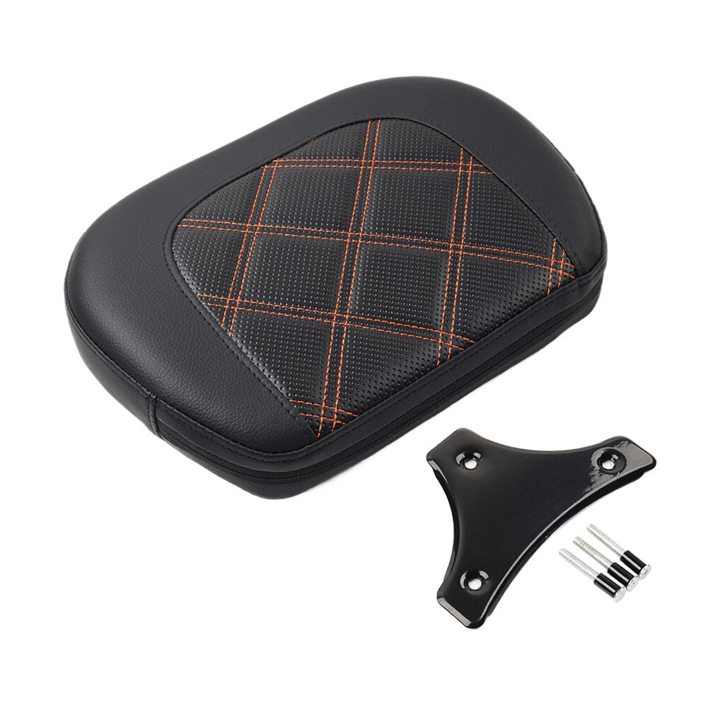 Stitching Passenger Sissy Bar Backrest Black Pad Bracket for Harley Street Glide