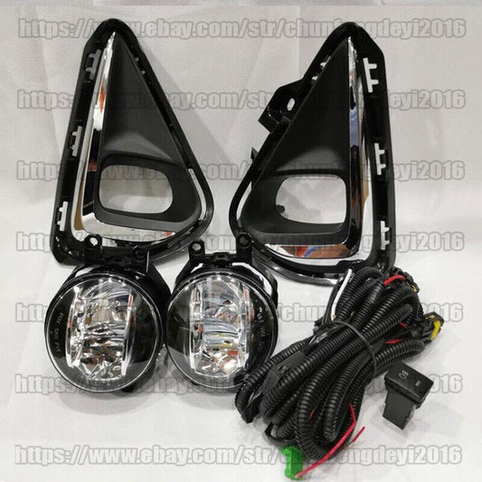 for Toyota for Corolla AXIO 2019-20 Front fog lamp Kit w/Bulb Switch Cable Bezel Set