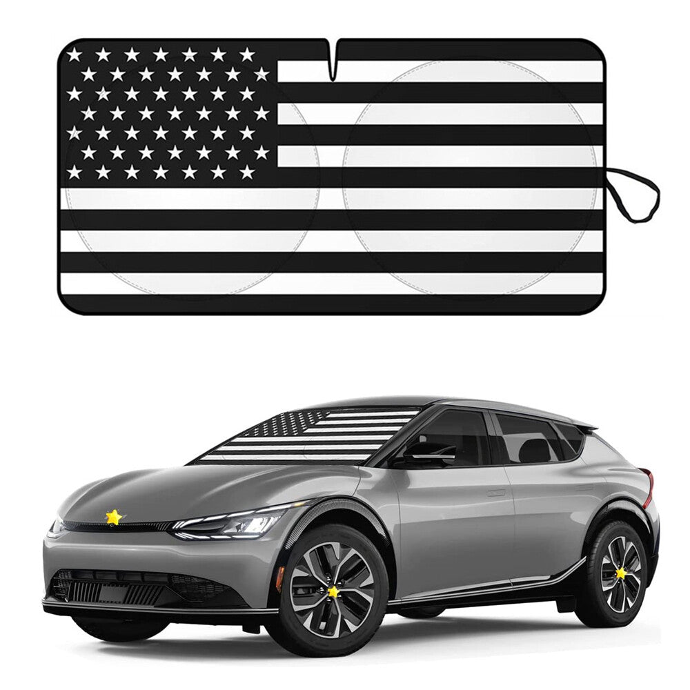 Suitable for Kia Forte car windshield sunshade with American flag front reflector - n