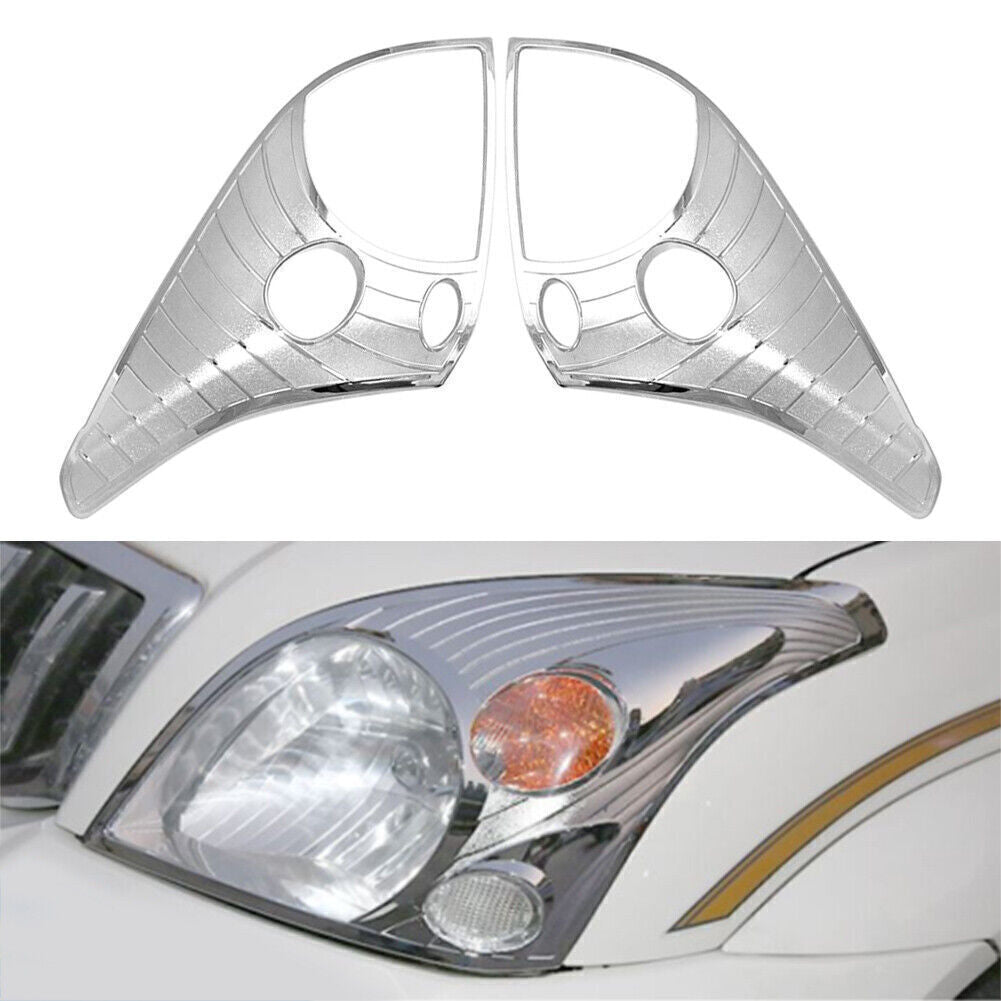 Front Headlight Lamp Cover Frame Trim Chrome for Toyota LC Prado FJ120 2003-2009