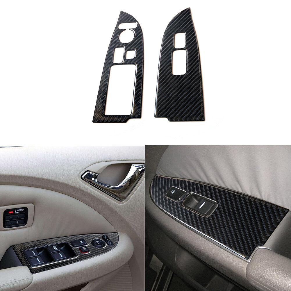 2Pcs Red Carbon Fiber Rear Door Pillars Trim Cover For Sonic 2012-2016 v