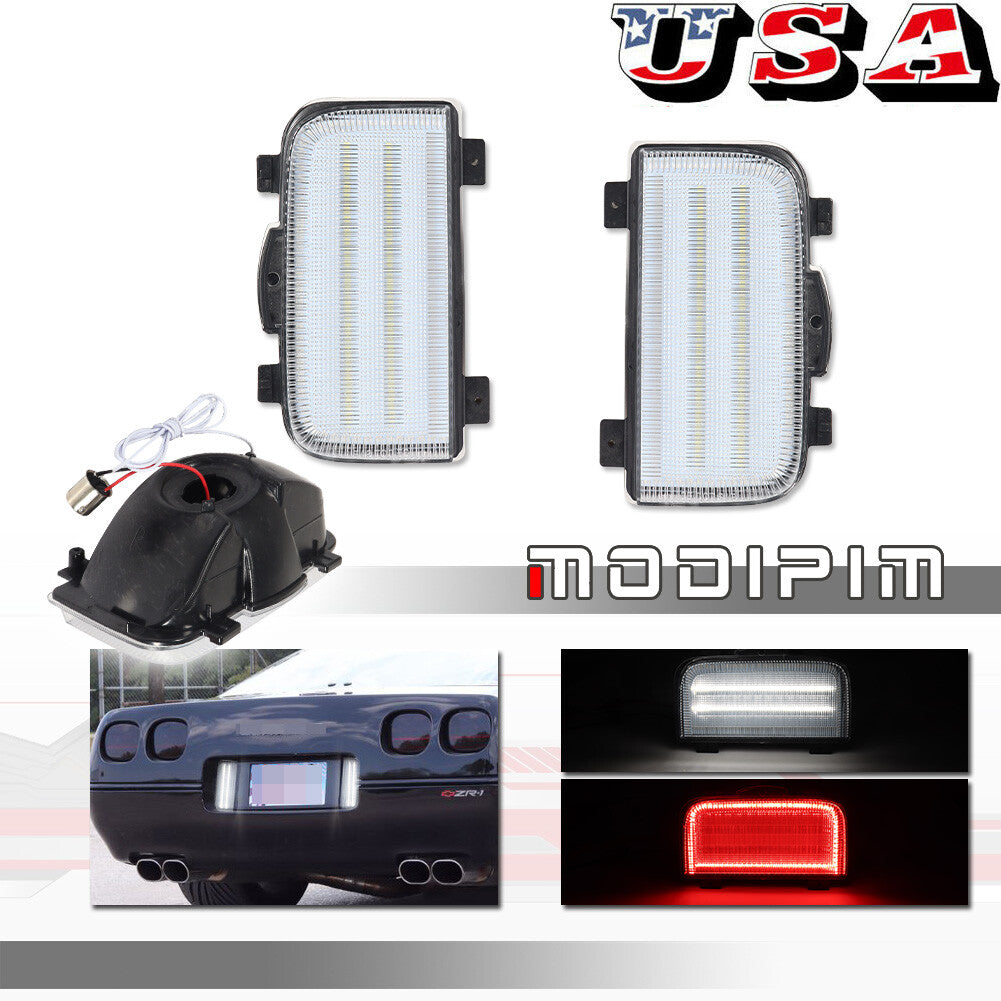 Clear Lens LED Tailgate Reverse Backup Tail Light for Corvette C4 1991 - 1996- v
