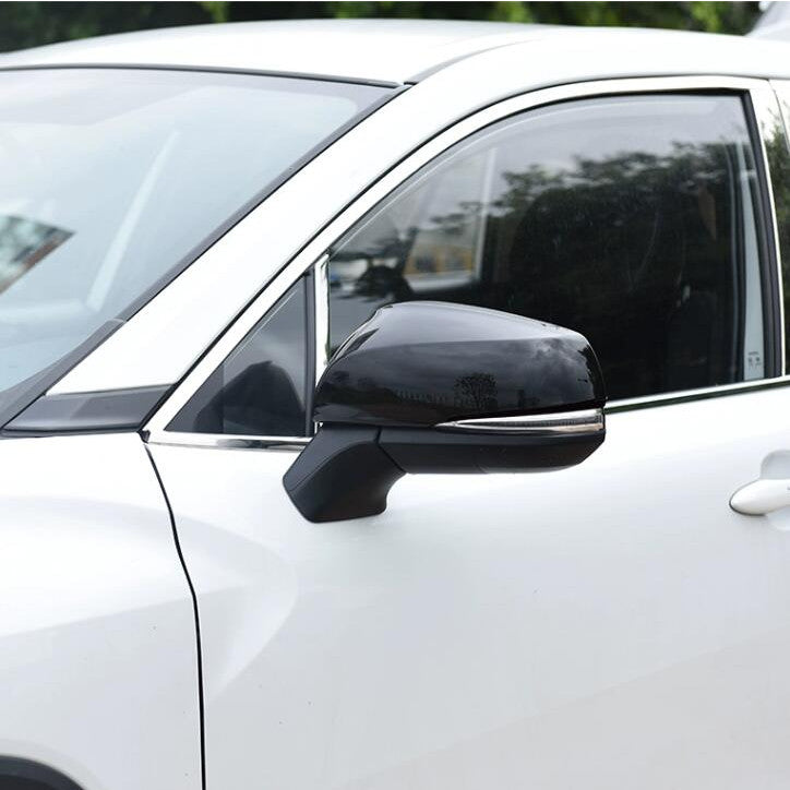 Bright Black Rearview Mirror Cover Trim For Highlander 2020-2024 v