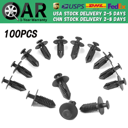 100-piece set of mudguard liner fasteners, rivet push clips suitable for Mercedes-Benz 1249900492 Q