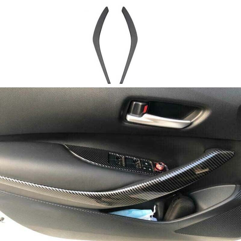 2022-2023 Inner Door Panel Fit for Toyota for Corolla Cross Cover Trim Carbon Fiber