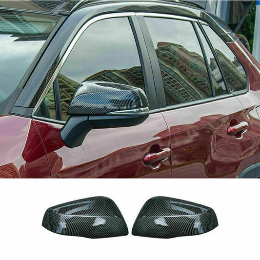 for Toyota RAV4 2019-2023 Carbon Fiber ABS Exterior Rear View Mirror Cover Trims