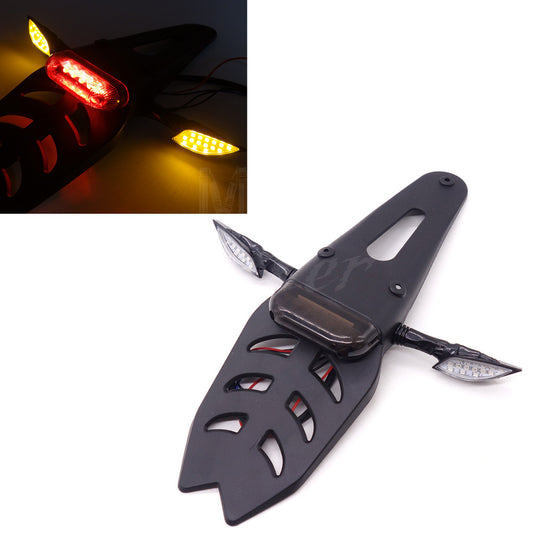 Smoke Fender LED Rear Tail Brake Light With Turn Signal Lamp Enduro Trial Bike Q