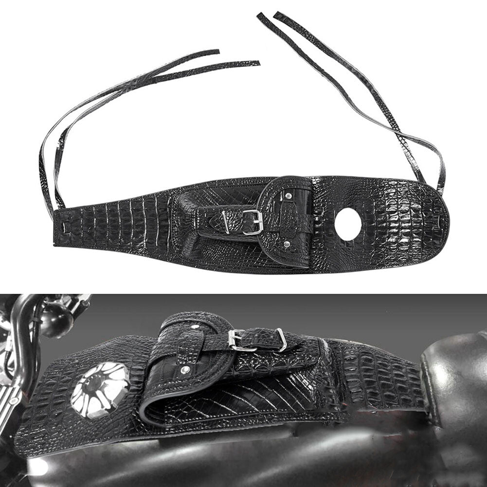 Fuel Gas Tank Cover Panel Dash Console Center Pouch Bag for Harley Sportster Blk
