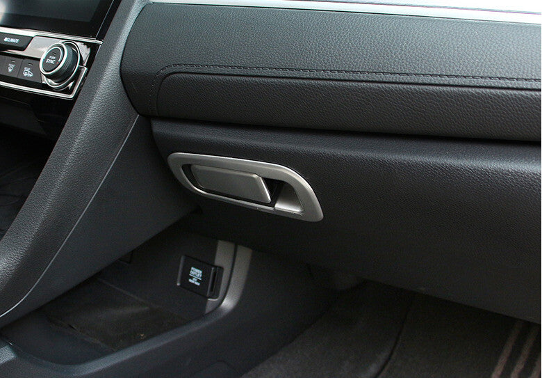 for Co -Pilot Storage Box Handle Sticker Trim for Honda for Civic 2016-2021 Silver Matte